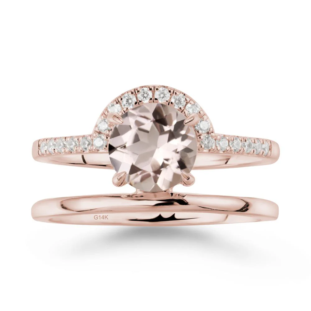 Double Band Creative Morganite Ring