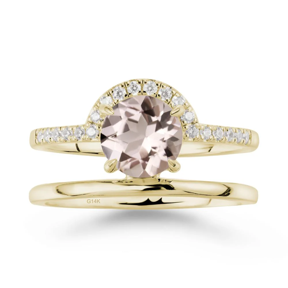 Double Band Creative Morganite Ring - Image 3