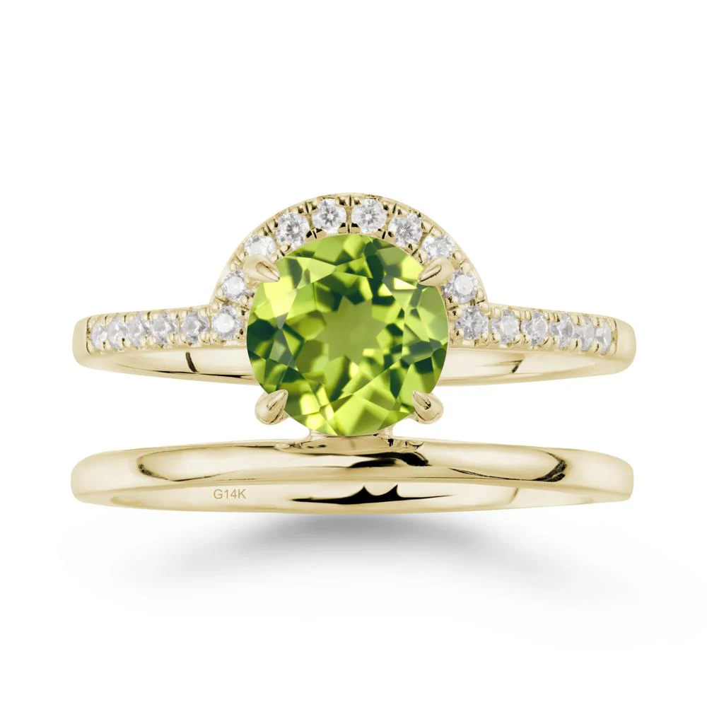 Double Band Creative Peridot Ring - Image 3