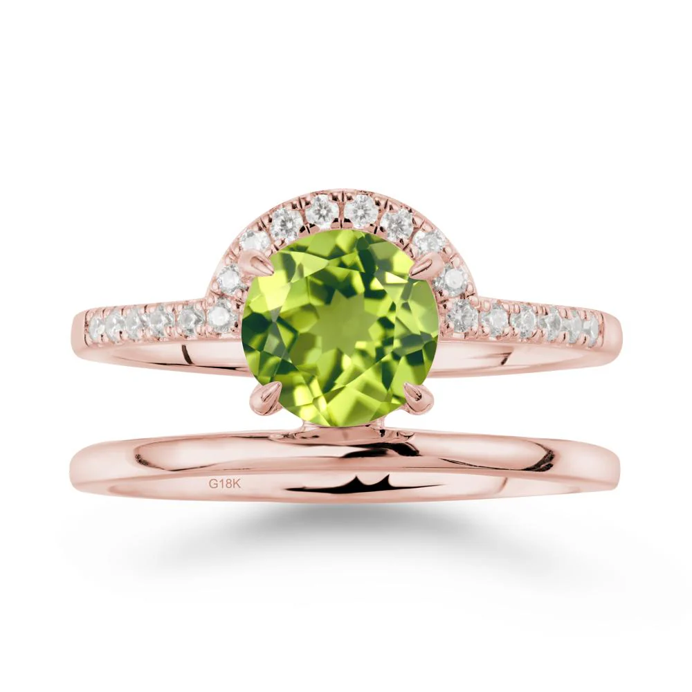 Double Band Creative Peridot Ring - Image 4