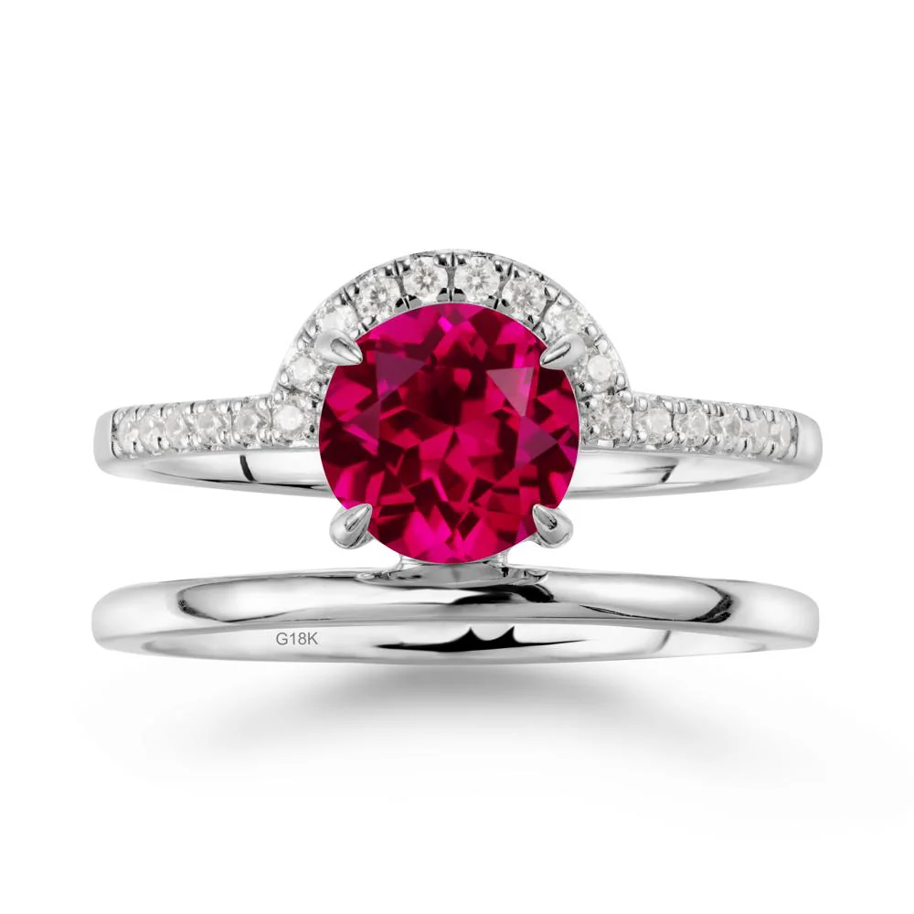 Double Band Creative Ruby Ring - Image 6