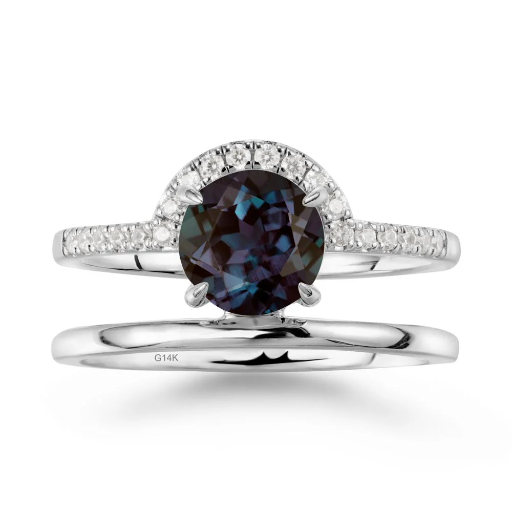 Double Band Libra Zodiac Alexandrite Ring-Balanced & Cracious - Image 3