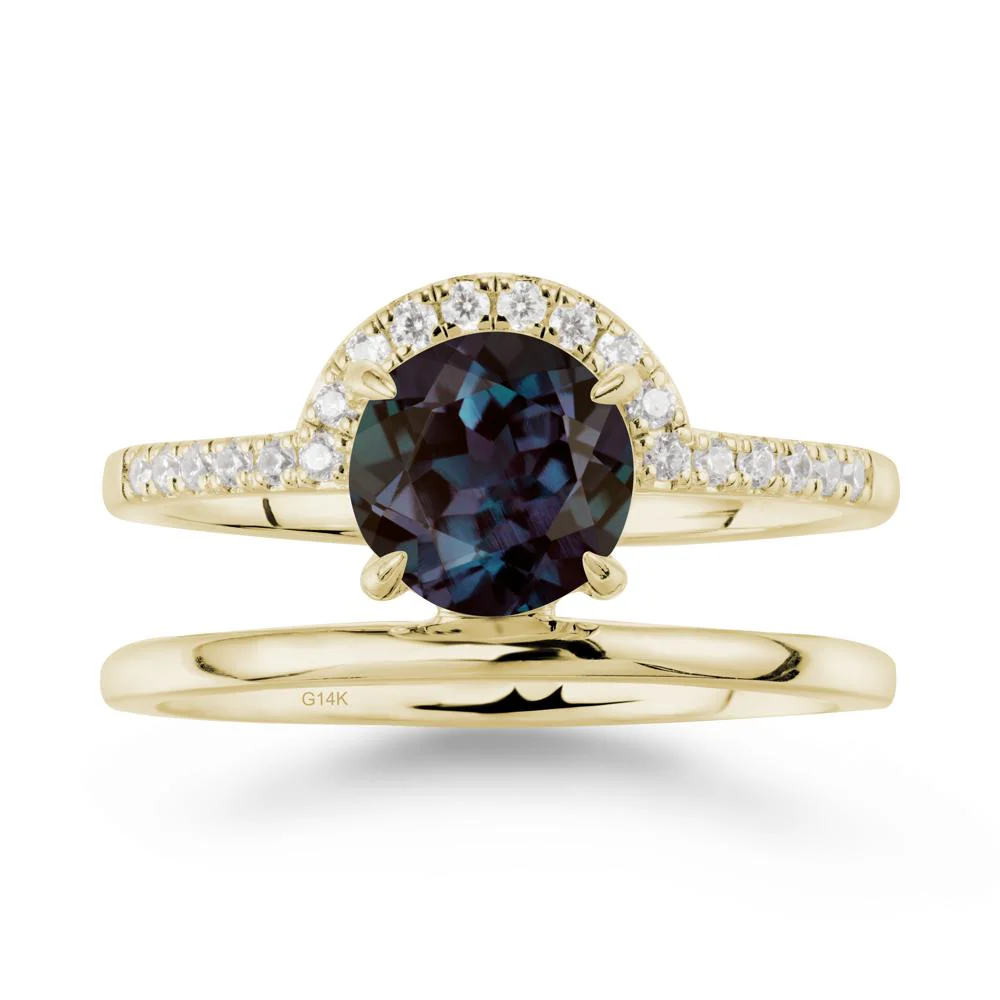 Double Band Libra Zodiac Alexandrite Ring-Balanced & Cracious - Image 4