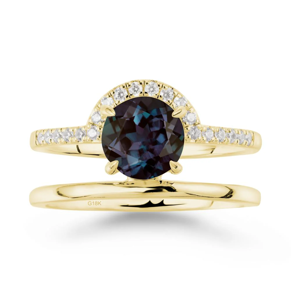 Double Band Libra Zodiac Alexandrite Ring-Balanced & Cracious - Image 7