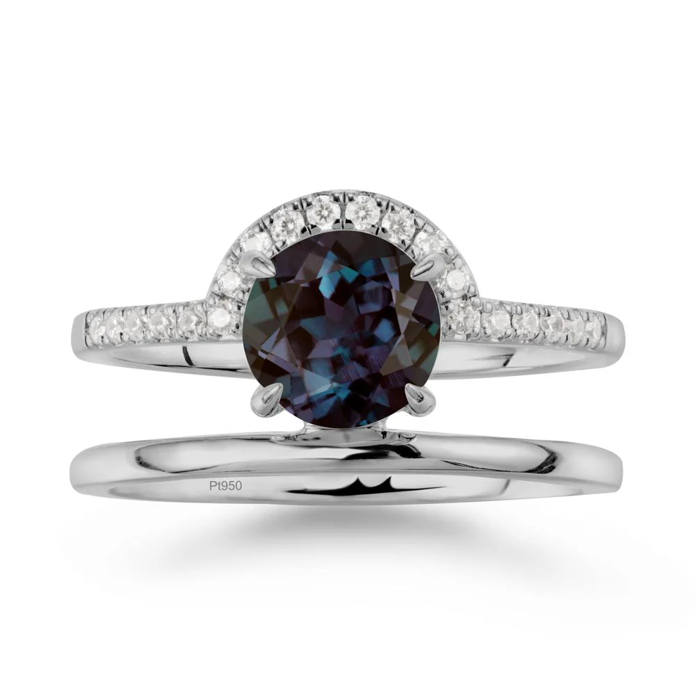 Double Band Libra Zodiac Alexandrite Ring-Balanced & Cracious - Image 9