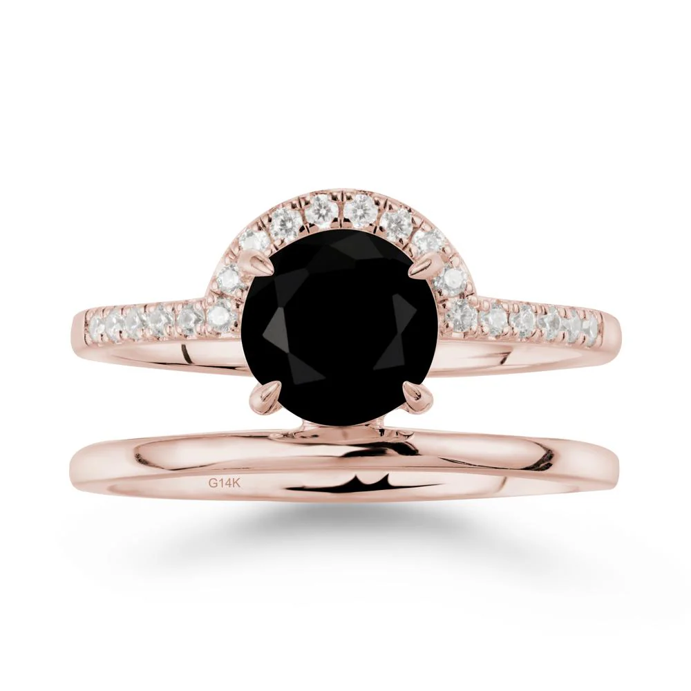 Double Band Libra Zodiac Black Spinel Ring-Balanced & Cracious - Image 2