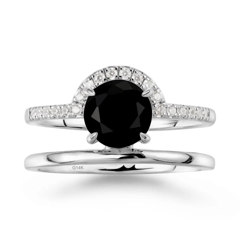 Double Band Libra Zodiac Black Spinel Ring-Balanced & Cracious - Image 3