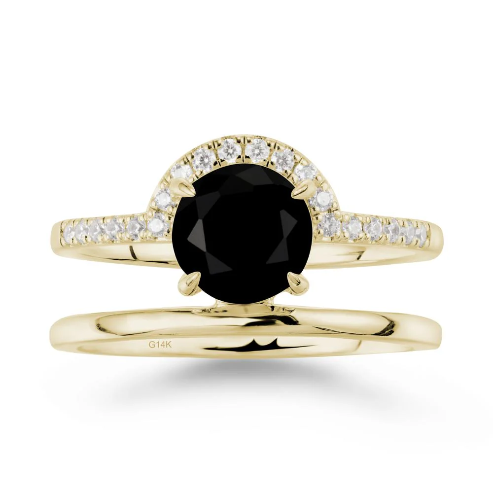 Double Band Libra Zodiac Black Spinel Ring-Balanced & Cracious - Image 4