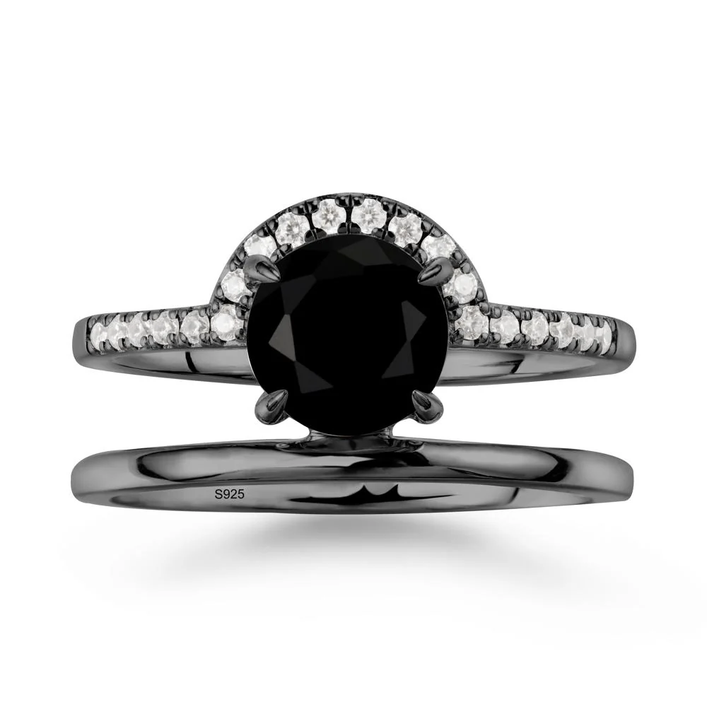 Double Band Libra Zodiac Black Spinel Ring-Balanced & Cracious - Image 8