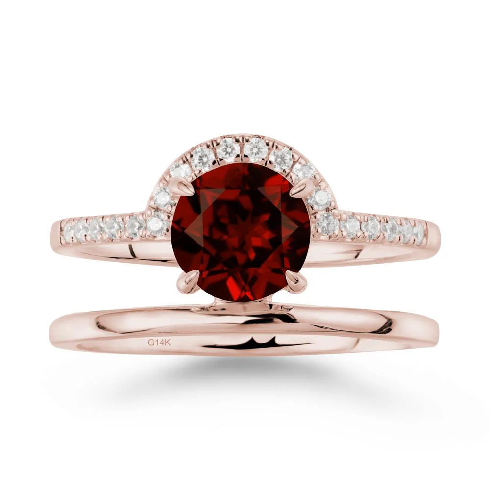 Double Band Libra Zodiac Garnet Ring-Balanced & Cracious - Image 2