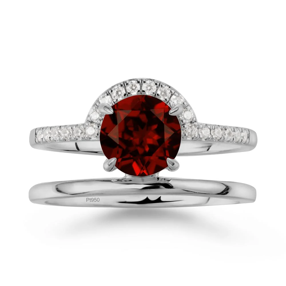 Double Band Libra Zodiac Garnet Ring-Balanced & Cracious - Image 9