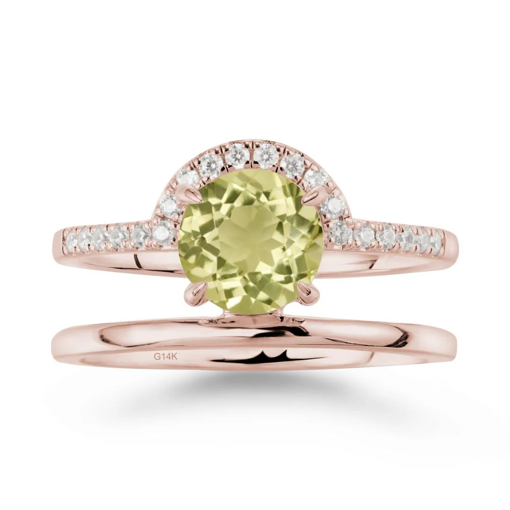 Double Band Libra Zodiac Lemon Quartz Ring-Balanced & Cracious - Image 2