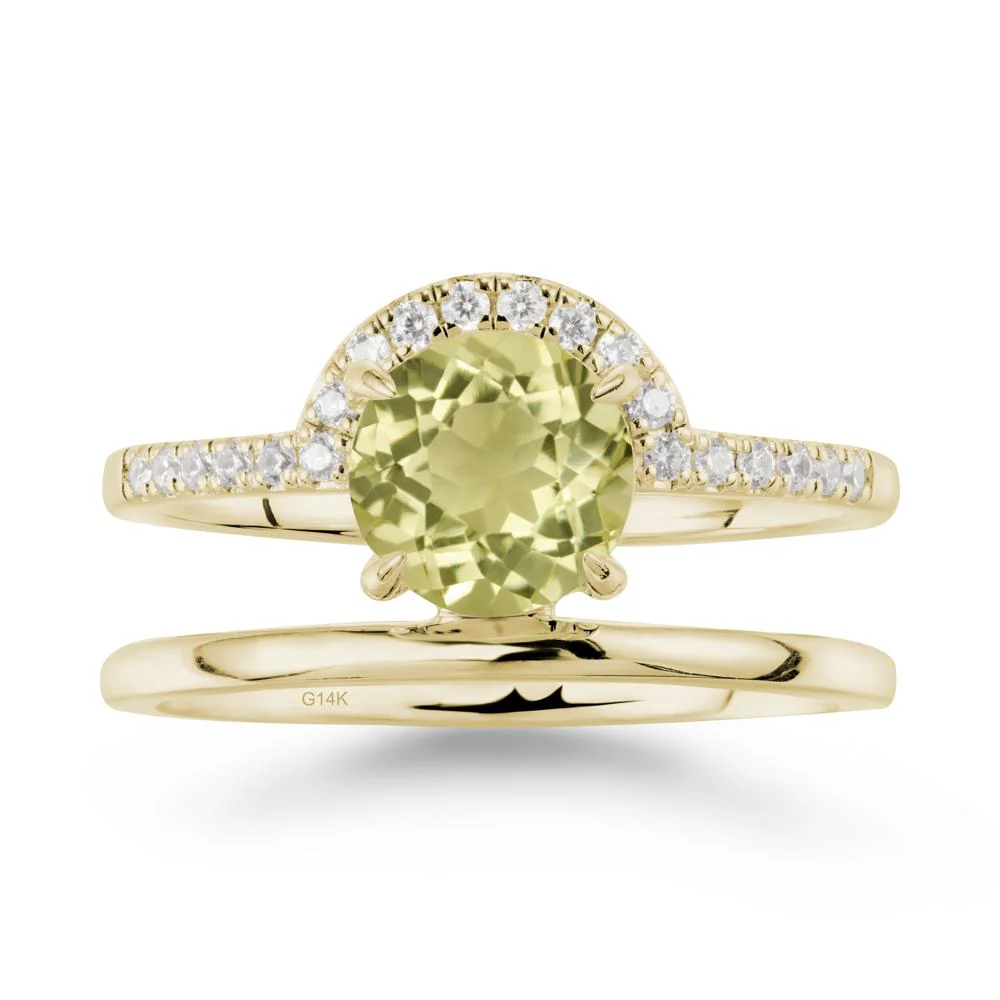 Double Band Libra Zodiac Lemon Quartz Ring-Balanced & Cracious - Image 4