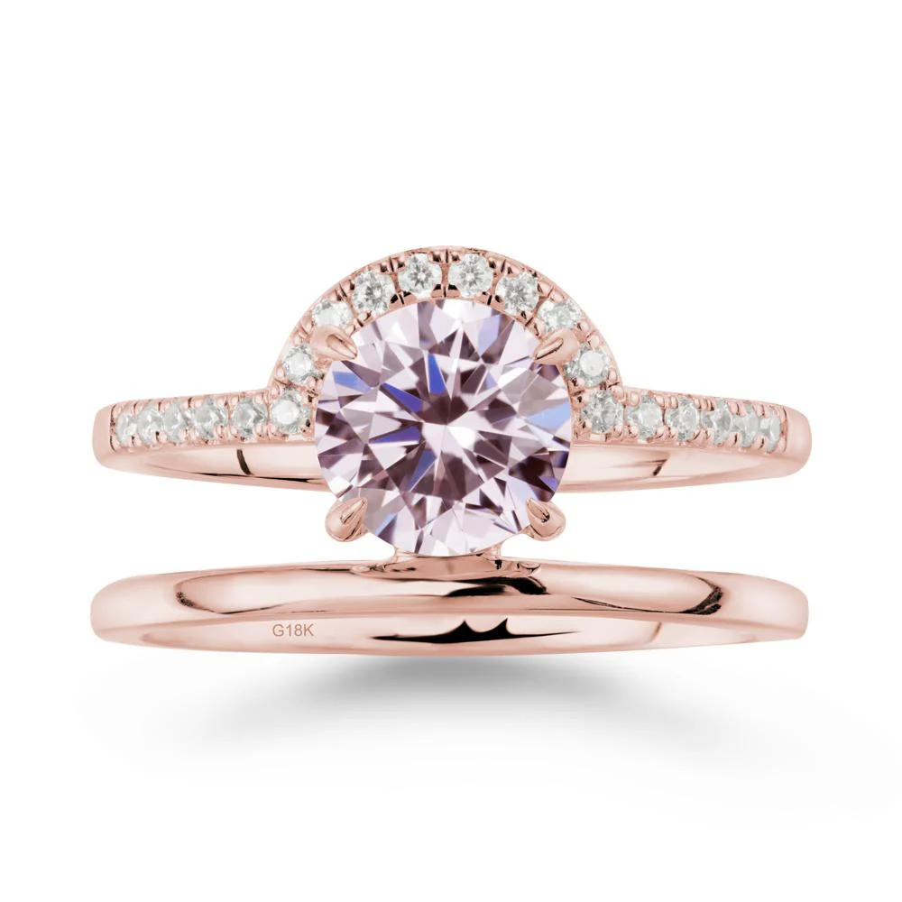 Double Band Libra Zodiac Pink Cubic Zirconia Ring-Balanced & Cracious - Image 5