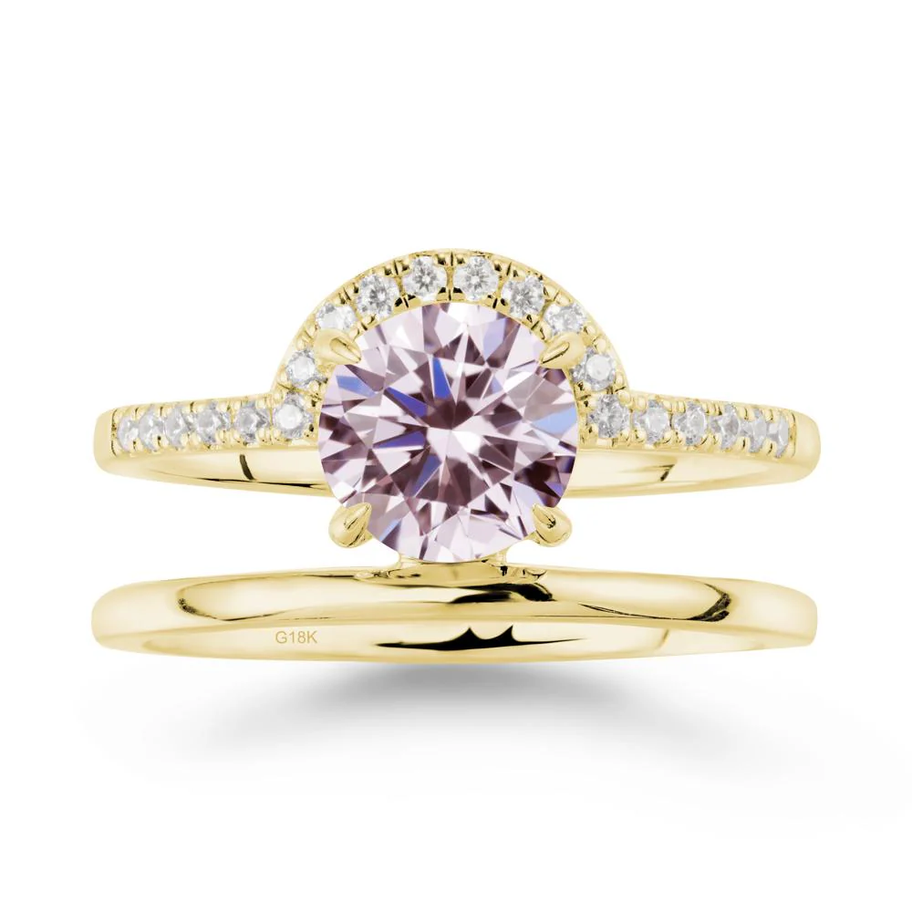 Double Band Libra Zodiac Pink Cubic Zirconia Ring-Balanced & Cracious - Image 7