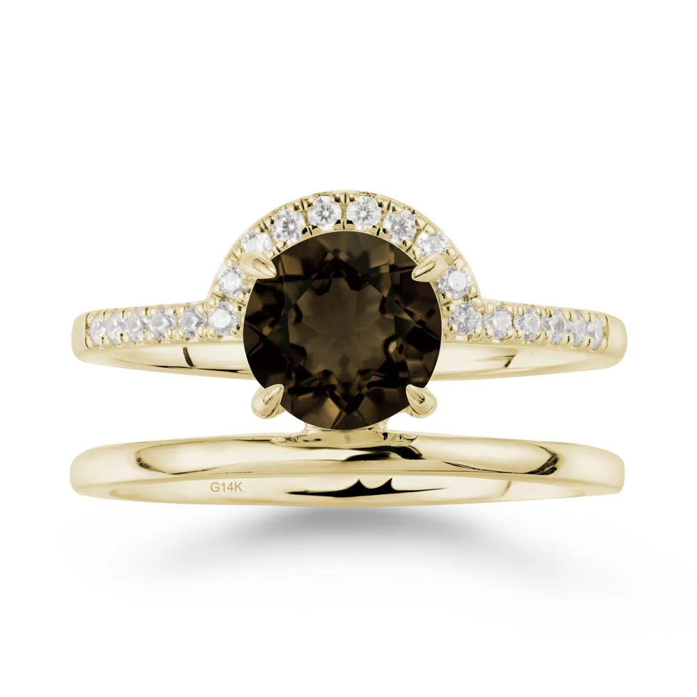 Double Band Libra Zodiac Smoky Quartz Ring-Balanced & Cracious - Image 4