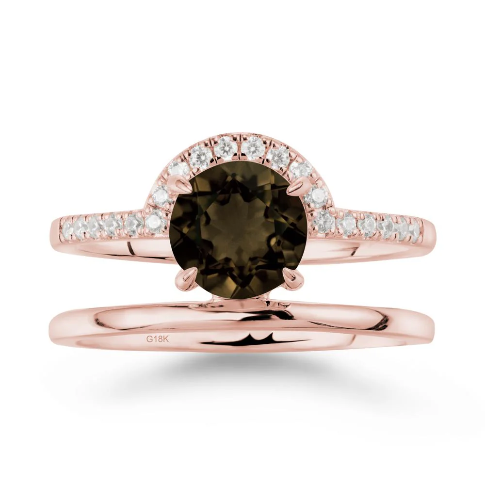 Double Band Libra Zodiac Smoky Quartz Ring-Balanced & Cracious - Image 5