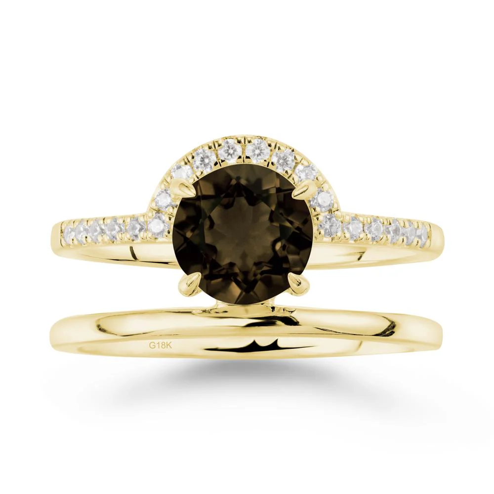 Double Band Libra Zodiac Smoky Quartz Ring-Balanced & Cracious - Image 7