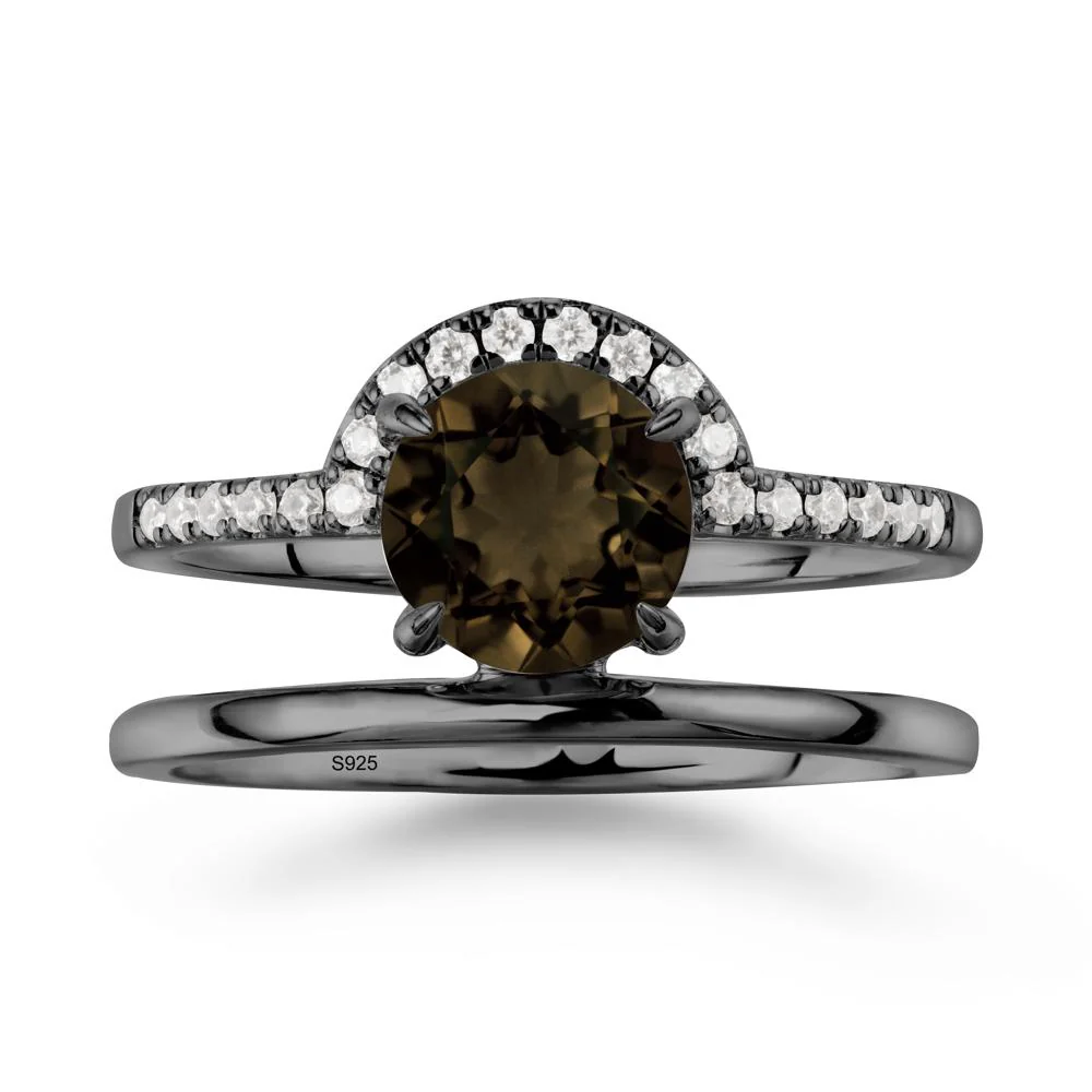 Double Band Libra Zodiac Smoky Quartz Ring-Balanced & Cracious - Image 8