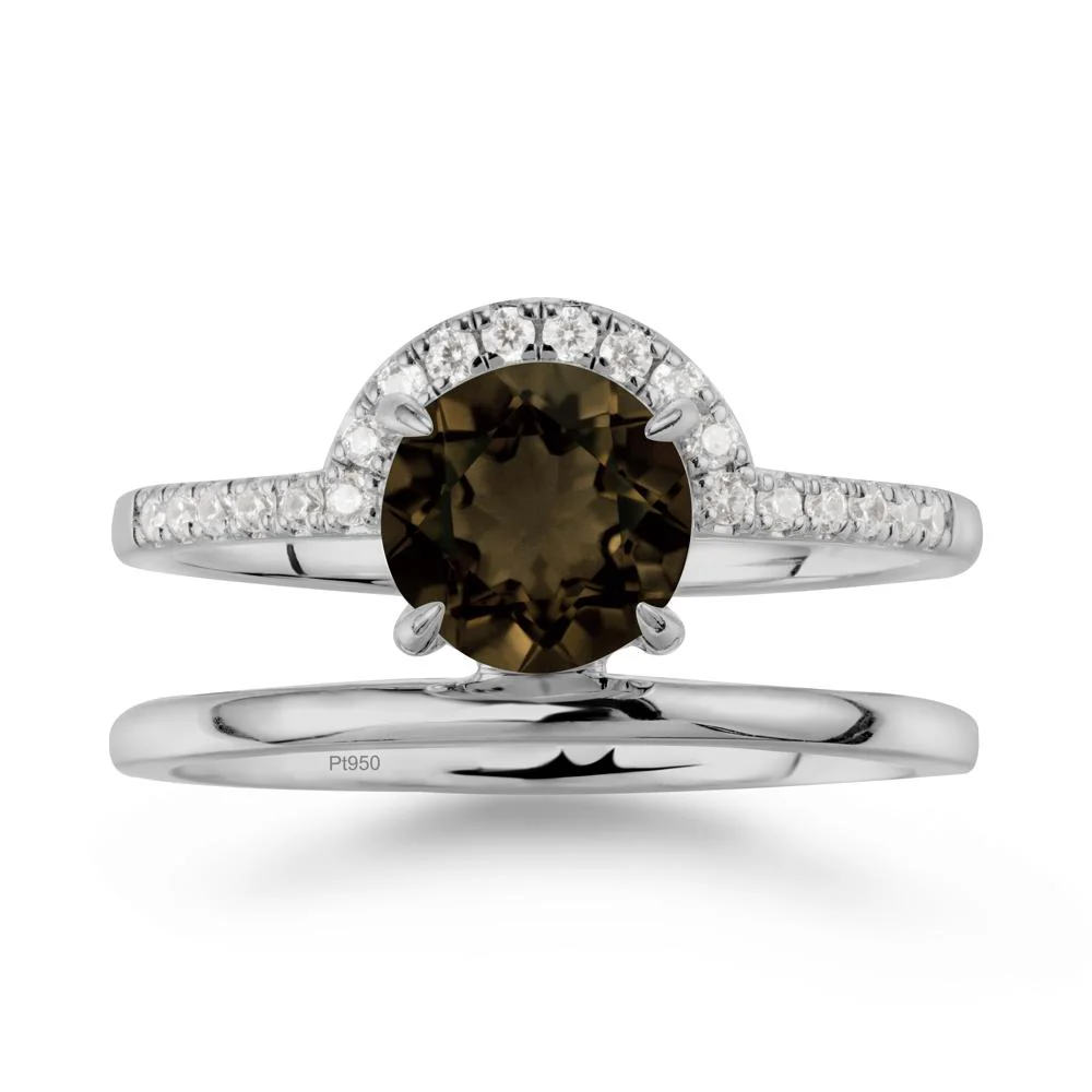 Double Band Libra Zodiac Smoky Quartz Ring-Balanced & Cracious - Image 9