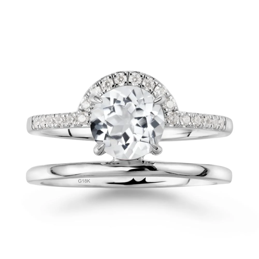 Double Band Libra Zodiac White Topaz Ring-Balanced & Cracious - Image 5