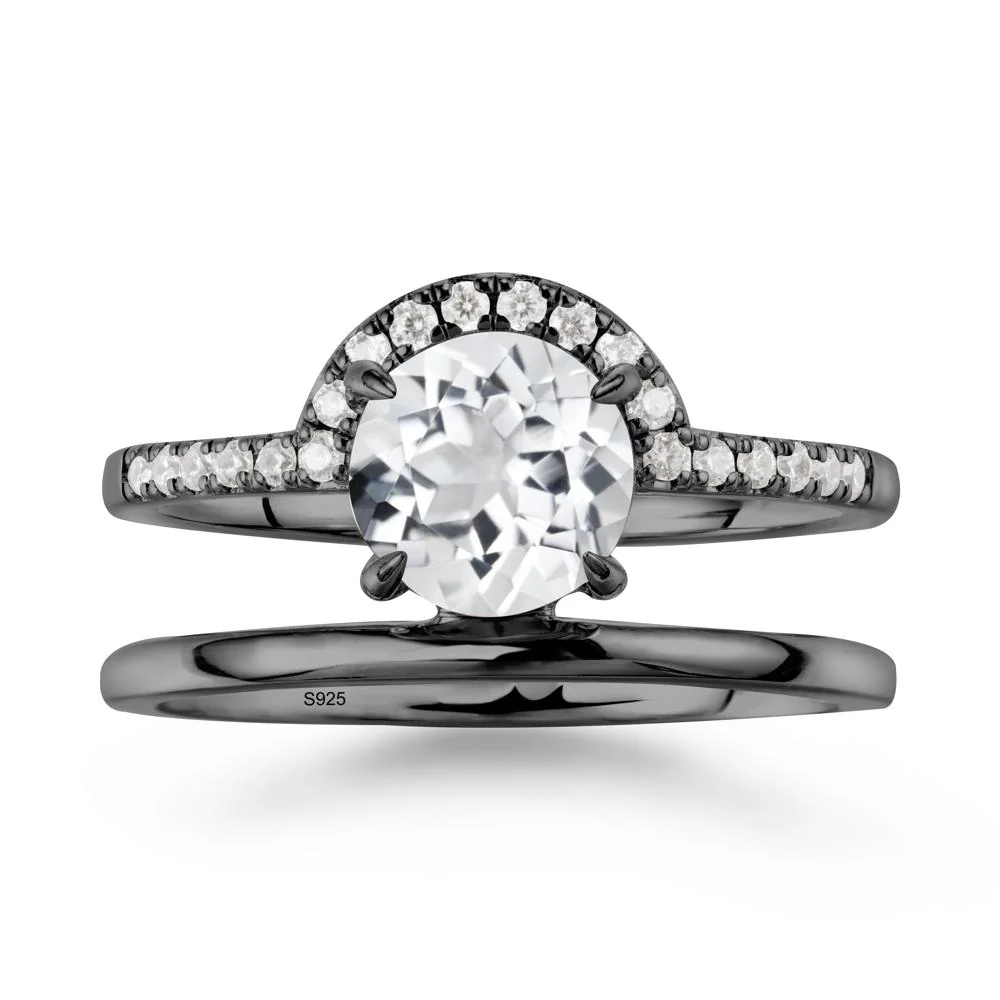 Double Band Libra Zodiac White Topaz Ring-Balanced & Cracious - Image 7