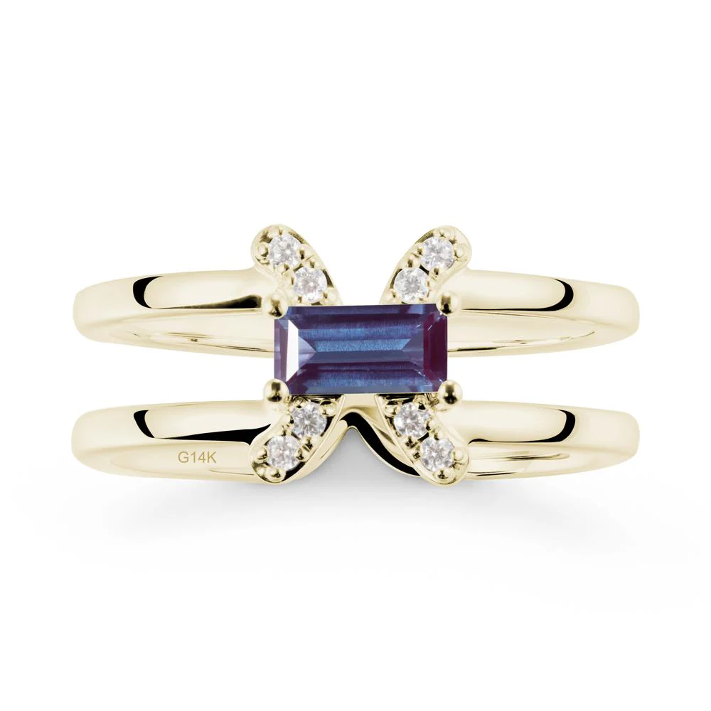 Double Band Pisces Zodiac Alexandrite Ring-Dreamy and Sensitive - Image 3