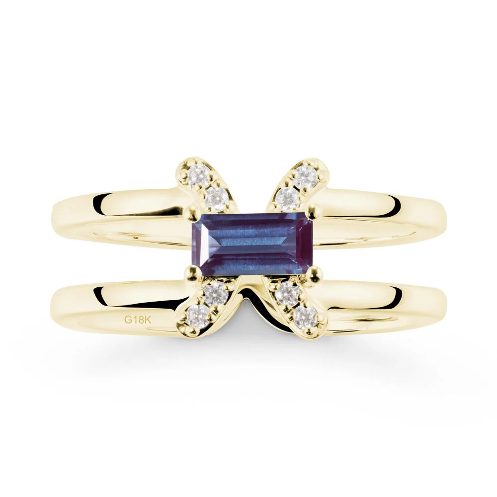 Double Band Pisces Zodiac Alexandrite Ring-Dreamy and Sensitive - Image 6