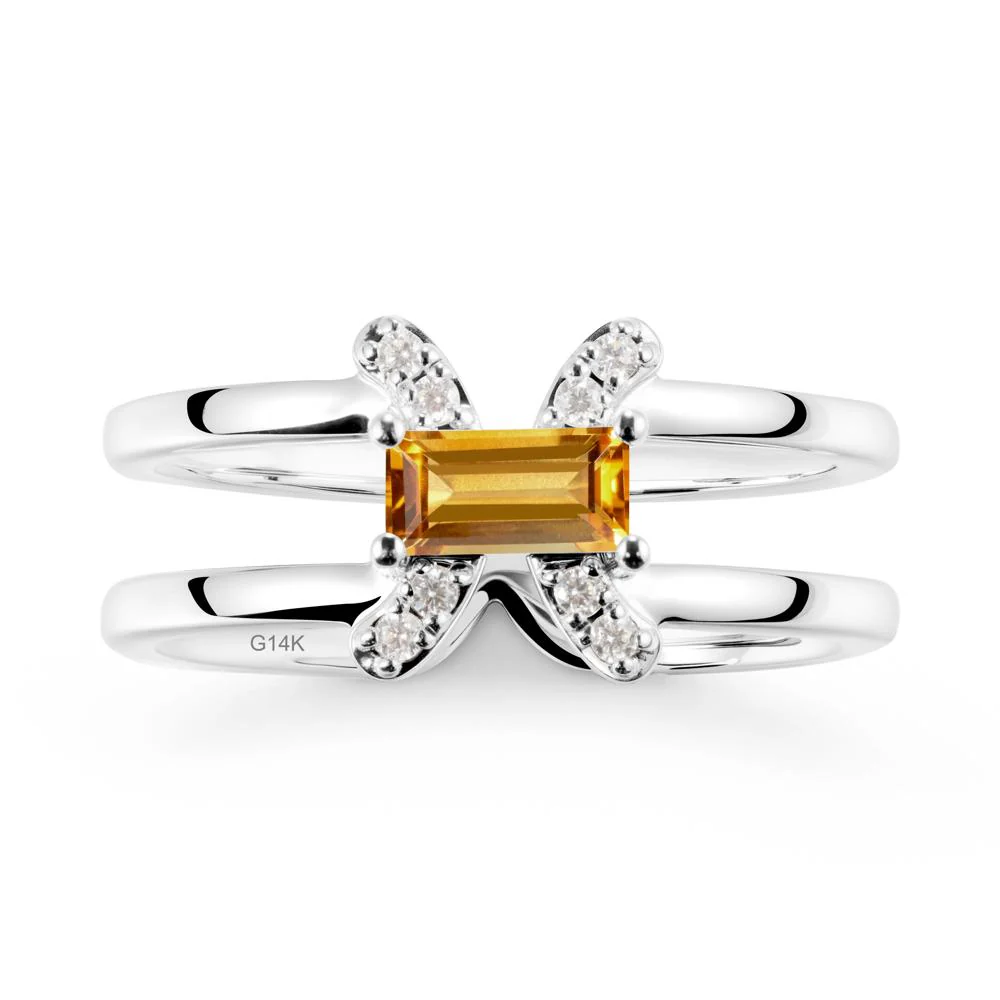 Double Band Pisces Zodiac Citrine Ring-Dreamy and Sensitive
