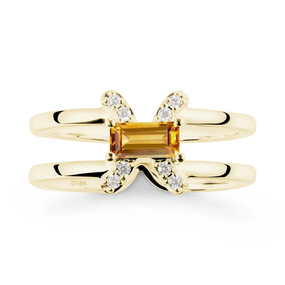 Double Band Pisces Zodiac Citrine Ring-Dreamy and Sensitive - Image 6