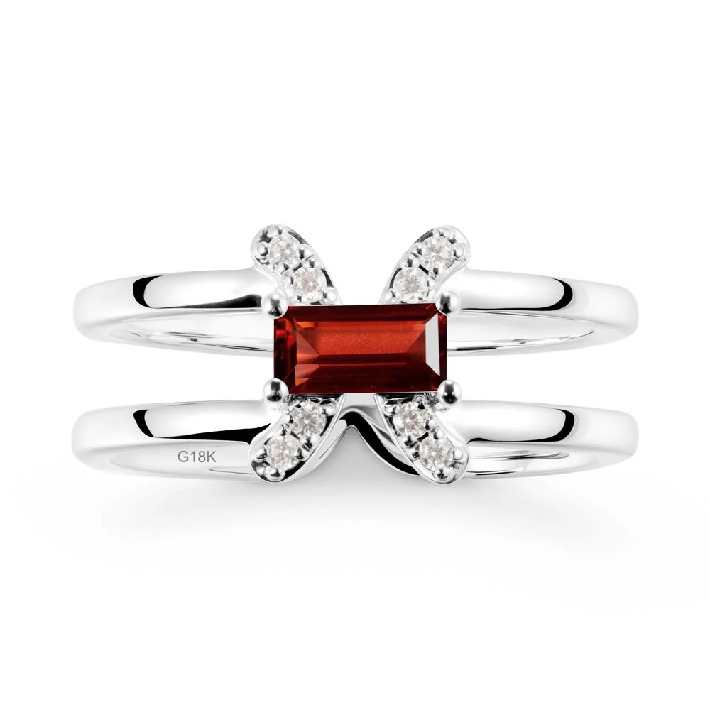 Double Band Pisces Zodiac Garnet Ring-Dreamy and Sensitive - Image 5
