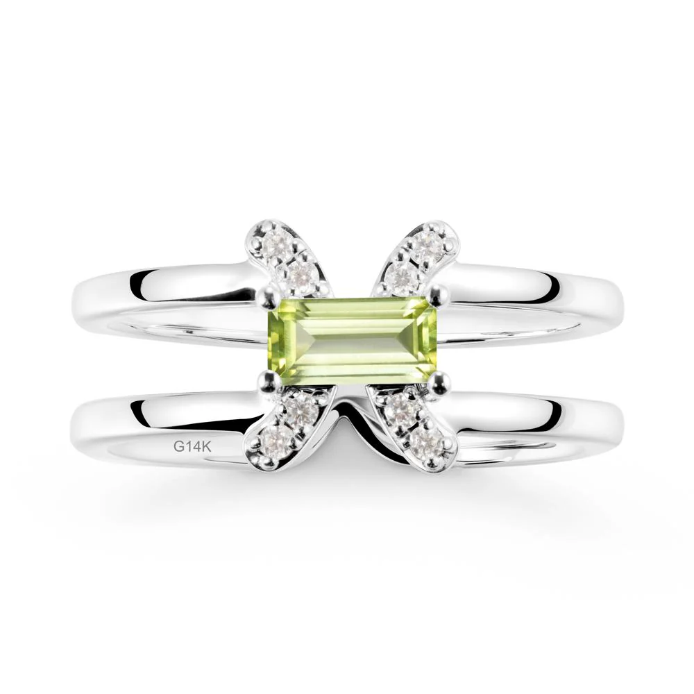 Double Band Pisces Zodiac Peridot Ring-Dreamy and Sensitive - Image 3