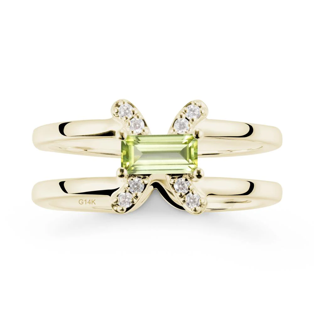 Double Band Pisces Zodiac Peridot Ring-Dreamy and Sensitive - Image 4