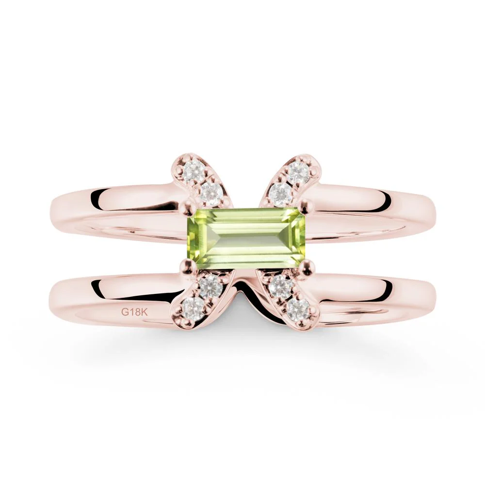Double Band Pisces Zodiac Peridot Ring-Dreamy and Sensitive - Image 5