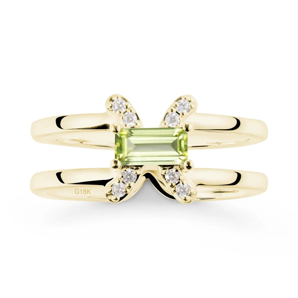 Double Band Pisces Zodiac Peridot Ring-Dreamy and Sensitive - Image 7