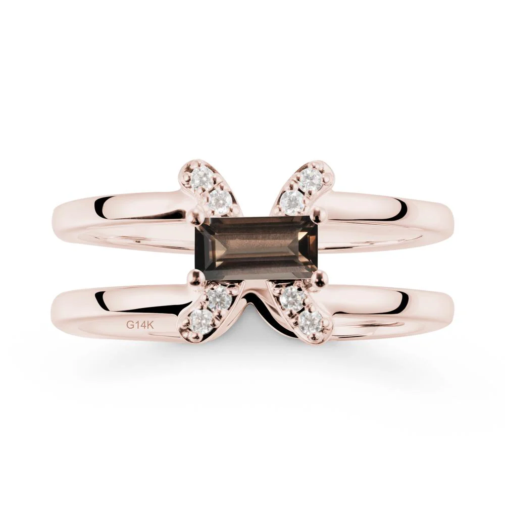 Double Band Pisces Zodiac Smoky Quartz Ring-Dreamy and Sensitive - Image 2