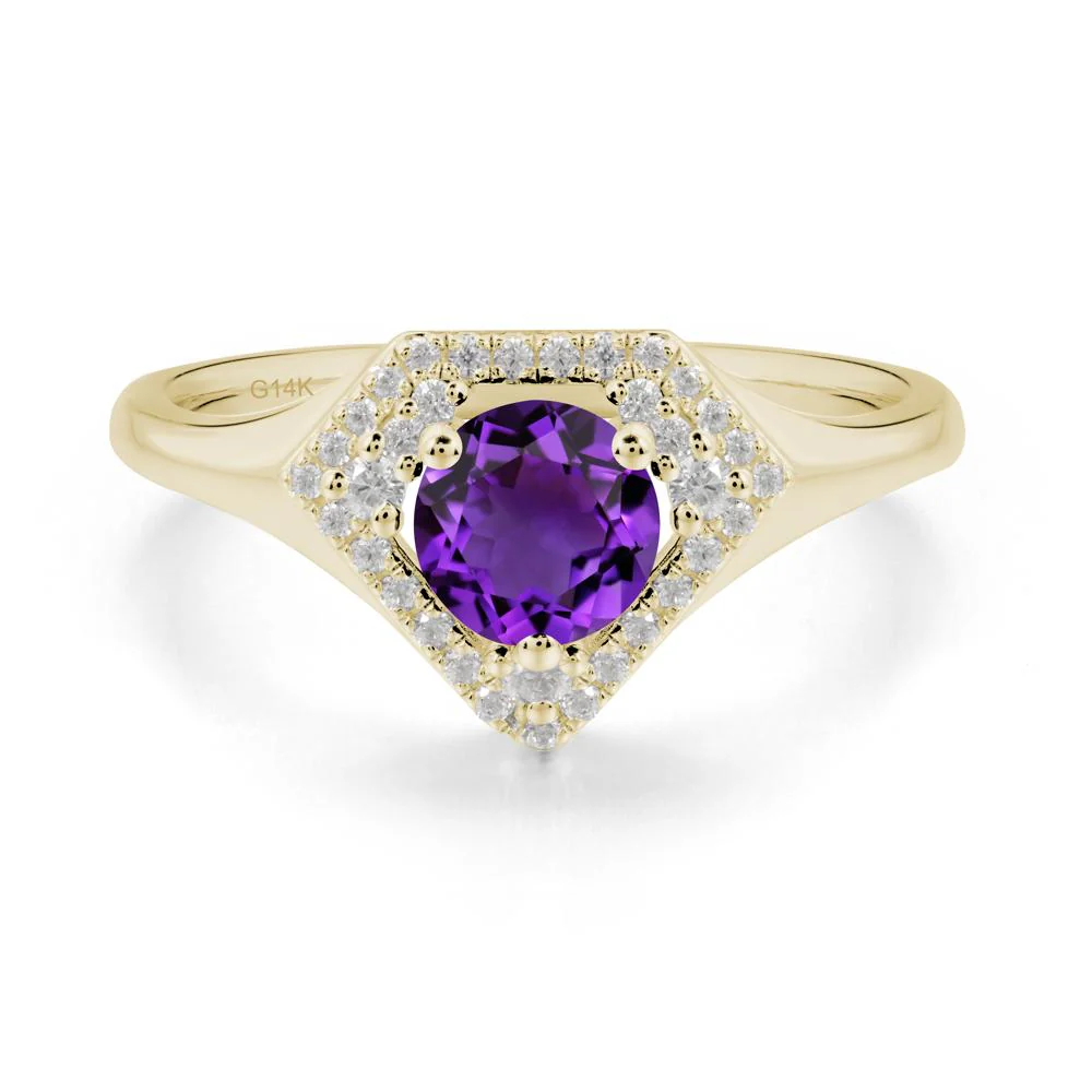 Double Halo Amethyst Ring - Image 7