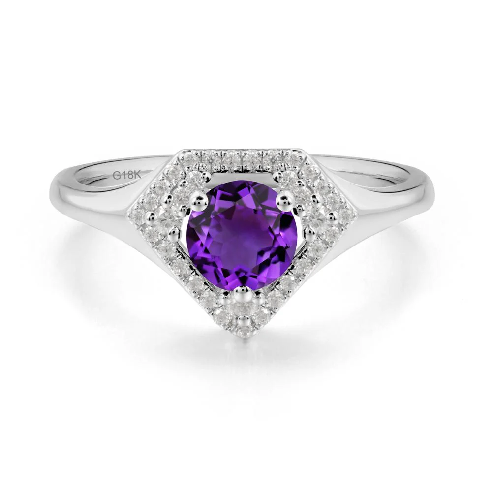 Double Halo Amethyst Ring - Image 8