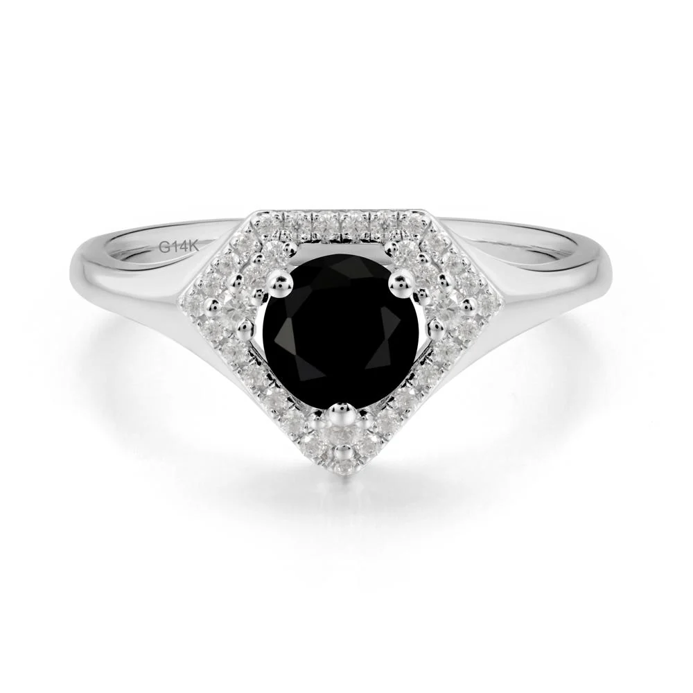 Double Halo Black Spinel Ring - Image 8