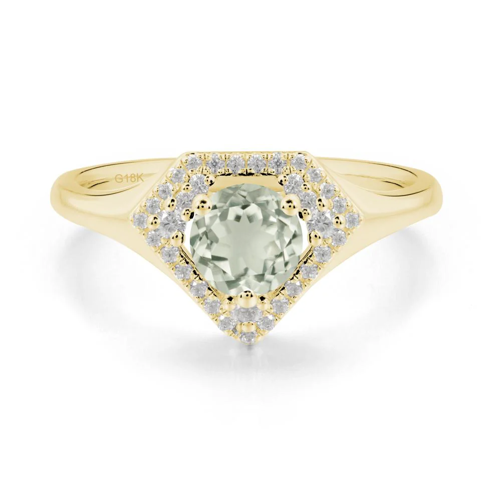 Double Halo Green Amethyst Ring - Image 3