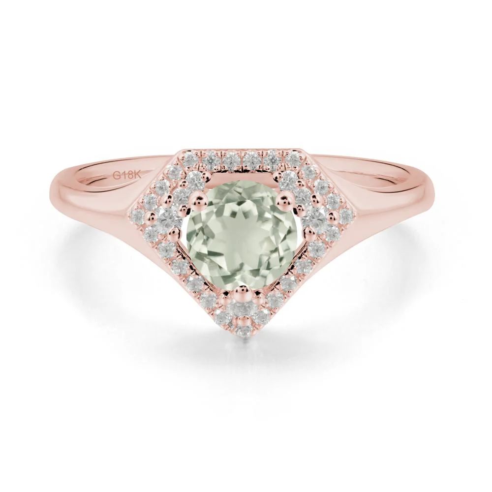 Double Halo Green Amethyst Ring - Image 7