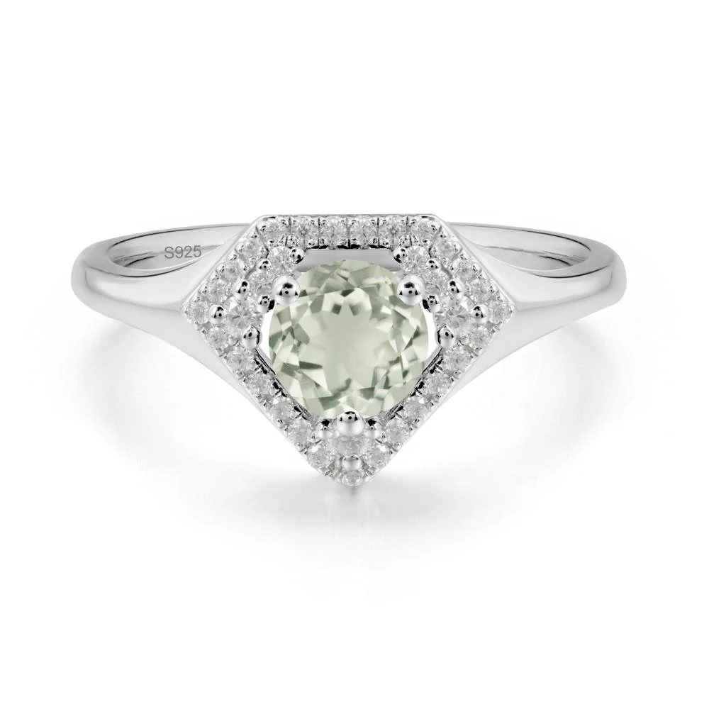 Double Halo Green Amethyst Ring - Image 9