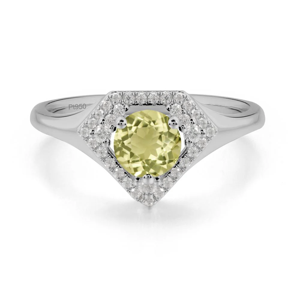 Double Halo Lemon Quartz Ring - Image 3