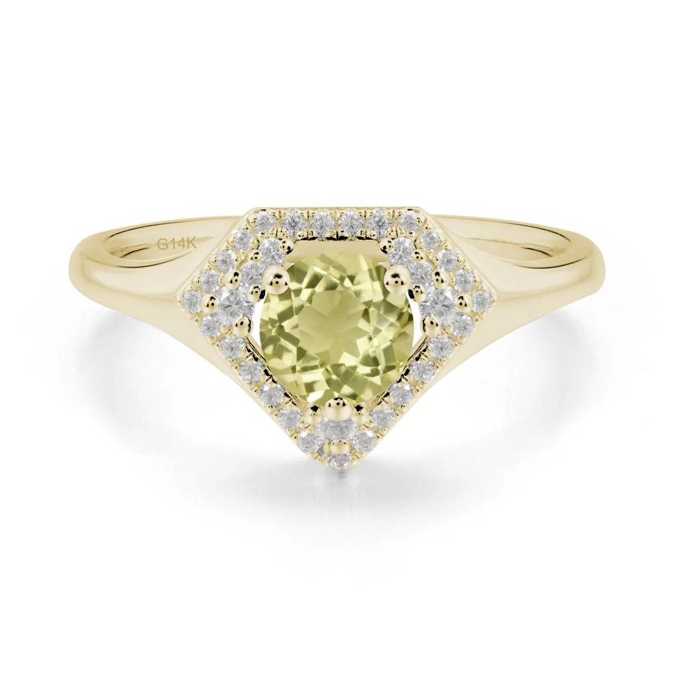 Double Halo Lemon Quartz Ring - Image 6