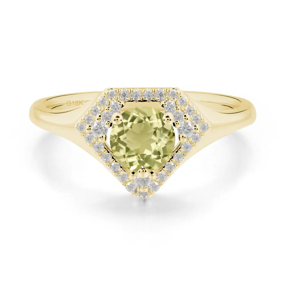 Double Halo Lemon Quartz Ring - Image 8