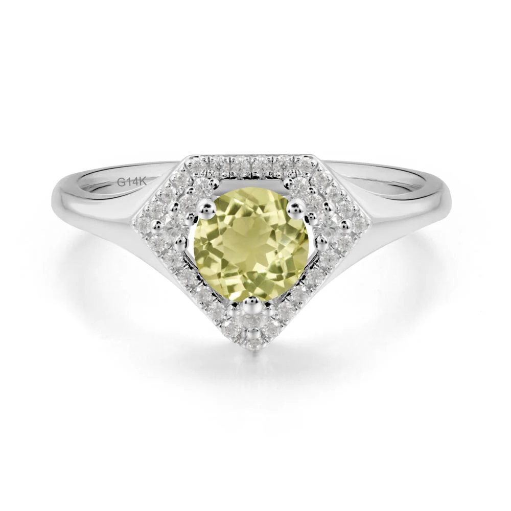 Double Halo Lemon Quartz Ring - Image 9