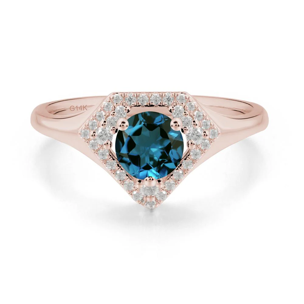Double Halo London Blue Topaz Ring - Image 3