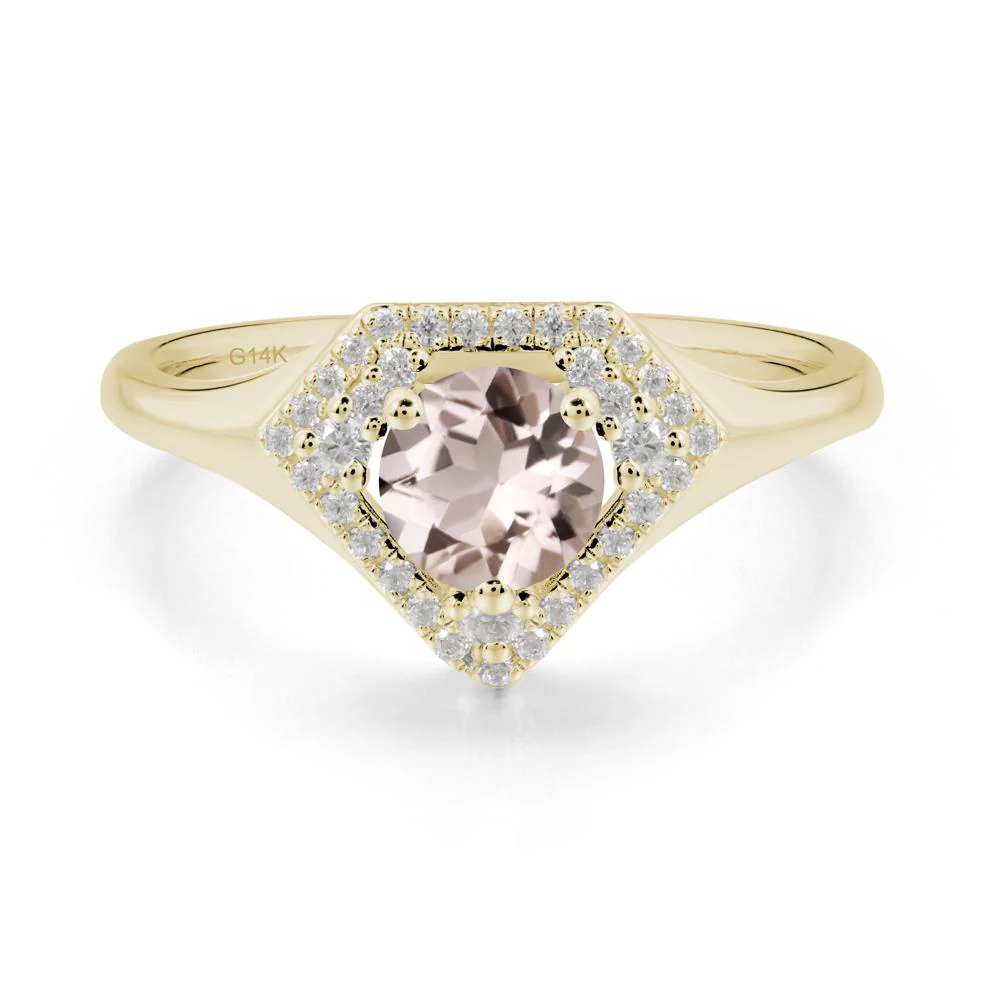 Double Halo Morganite Ring - Image 3