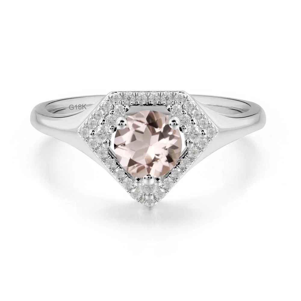Double Halo Morganite Ring - Image 6