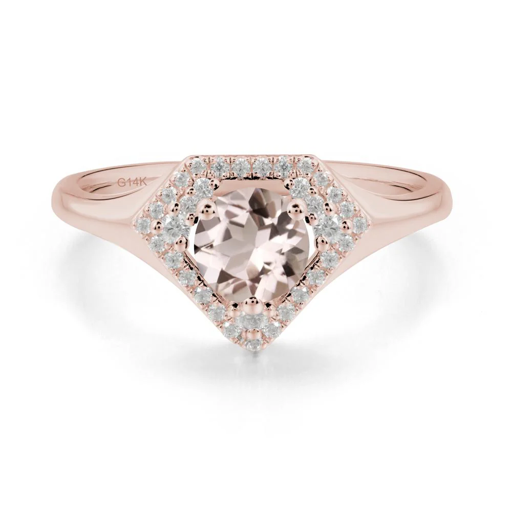 Double Halo Morganite Ring - Image 9